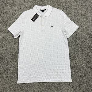 Michael Kors Polo Collard Shirt Yellow White Dotted Mens Size S